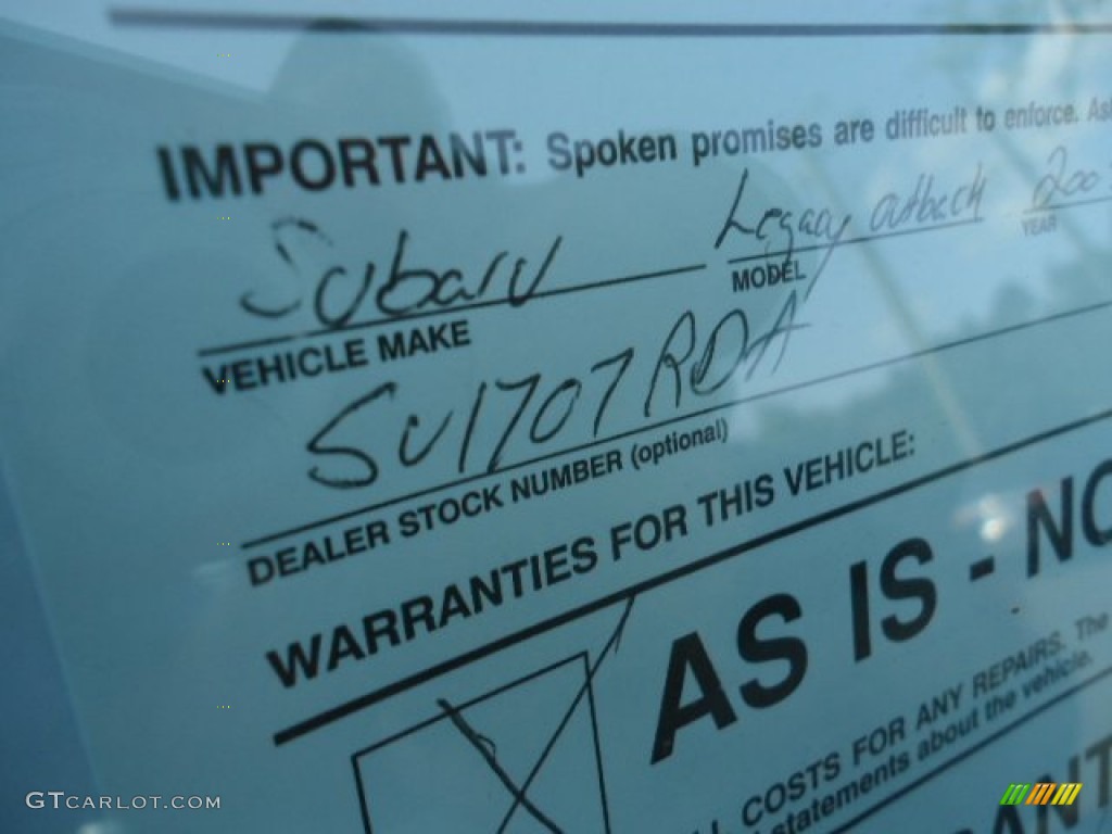 2003 Outback Wagon - Timberline Green Pearl / Beige photo #8