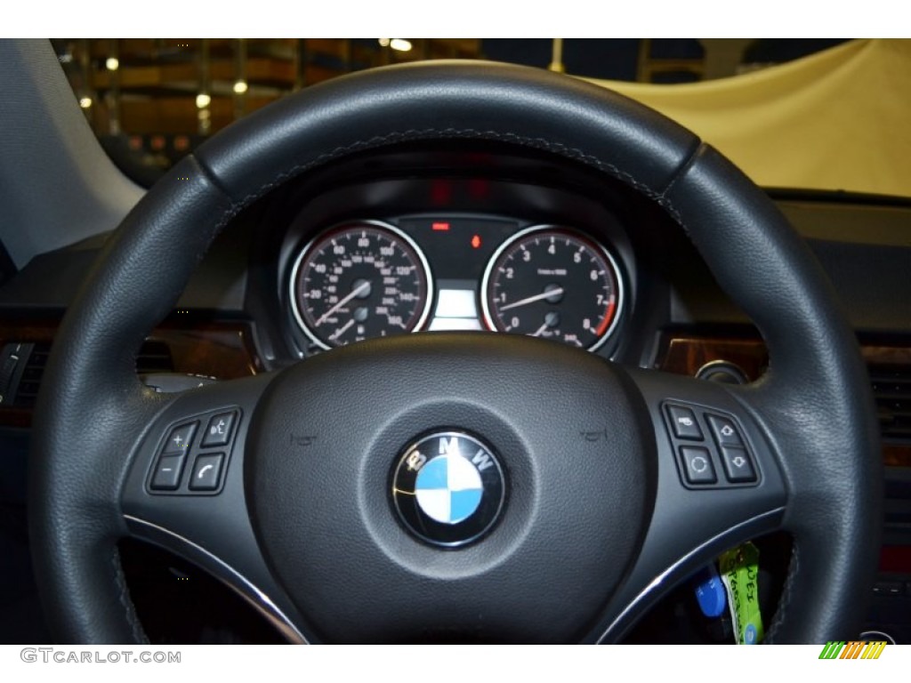 2009 BMW 3 Series 328i Coupe Black Steering Wheel Photo #70246525