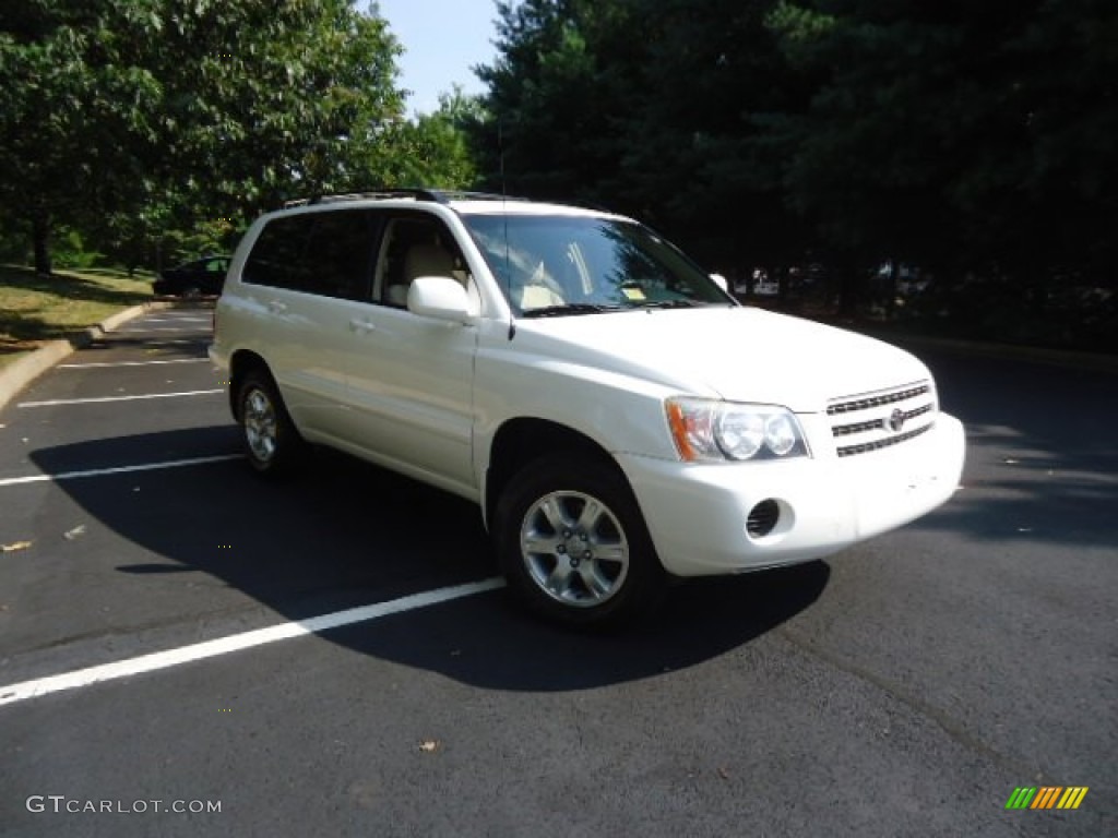 2001 Highlander 4WD - Super White / Ivory photo #1