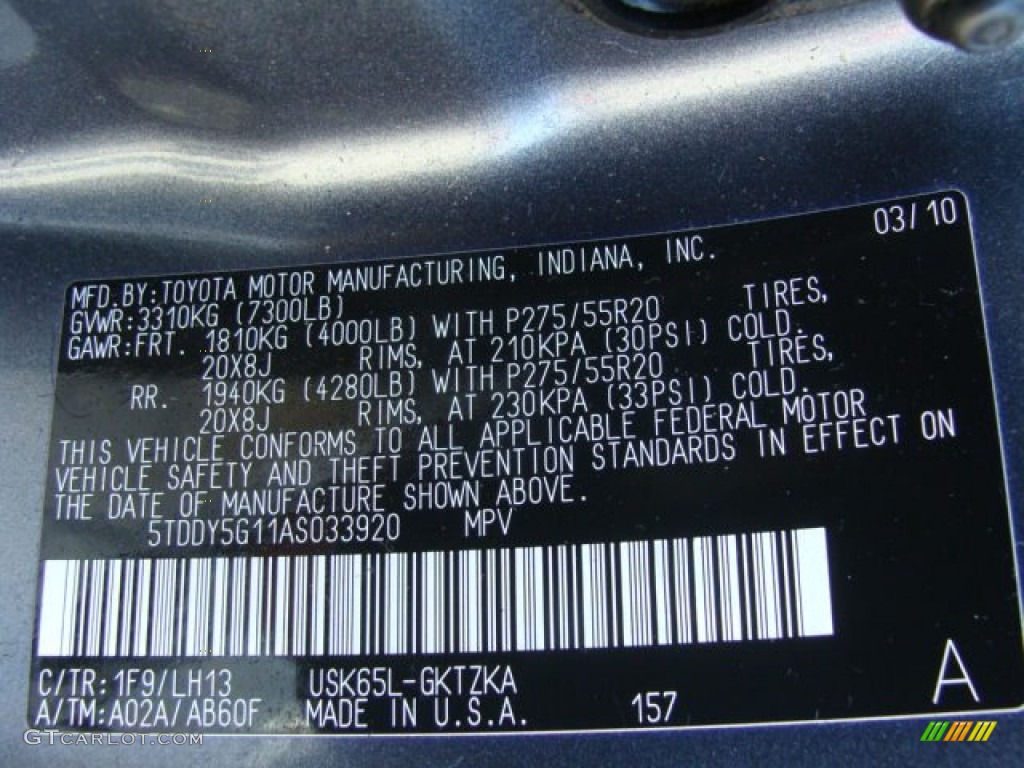 2010 Sequoia Platinum 4WD - Slate Gray Metallic / Graphite photo #15