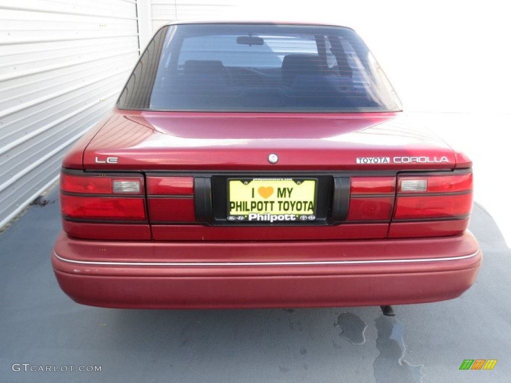 1991 Corolla LE Sedan - Medium Red Pearl Metallic / Gray photo #4
