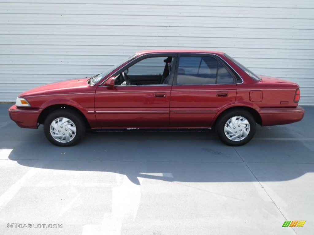1991 Corolla LE Sedan - Medium Red Pearl Metallic / Gray photo #5