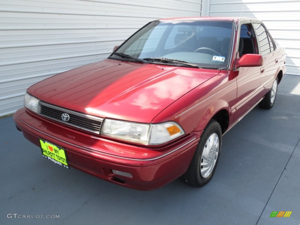 1991 Corolla LE Sedan - Medium Red Pearl Metallic / Gray photo #6