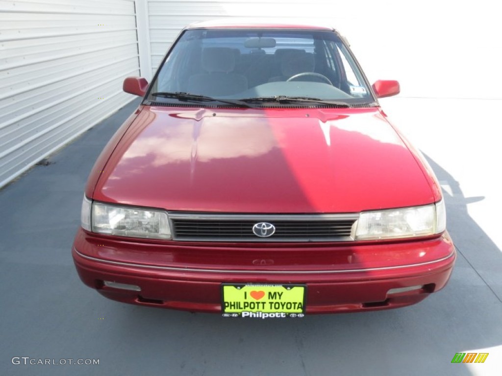 1991 Corolla LE Sedan - Medium Red Pearl Metallic / Gray photo #7