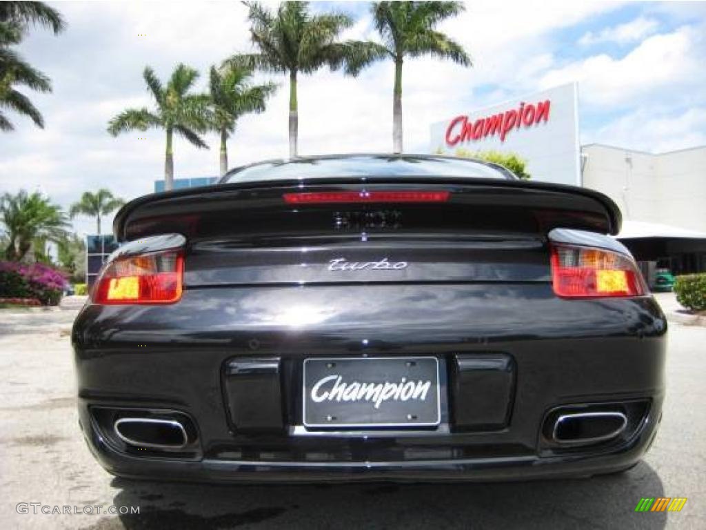 2007 911 Turbo Coupe - Basalt Black Metallic / Black photo #25