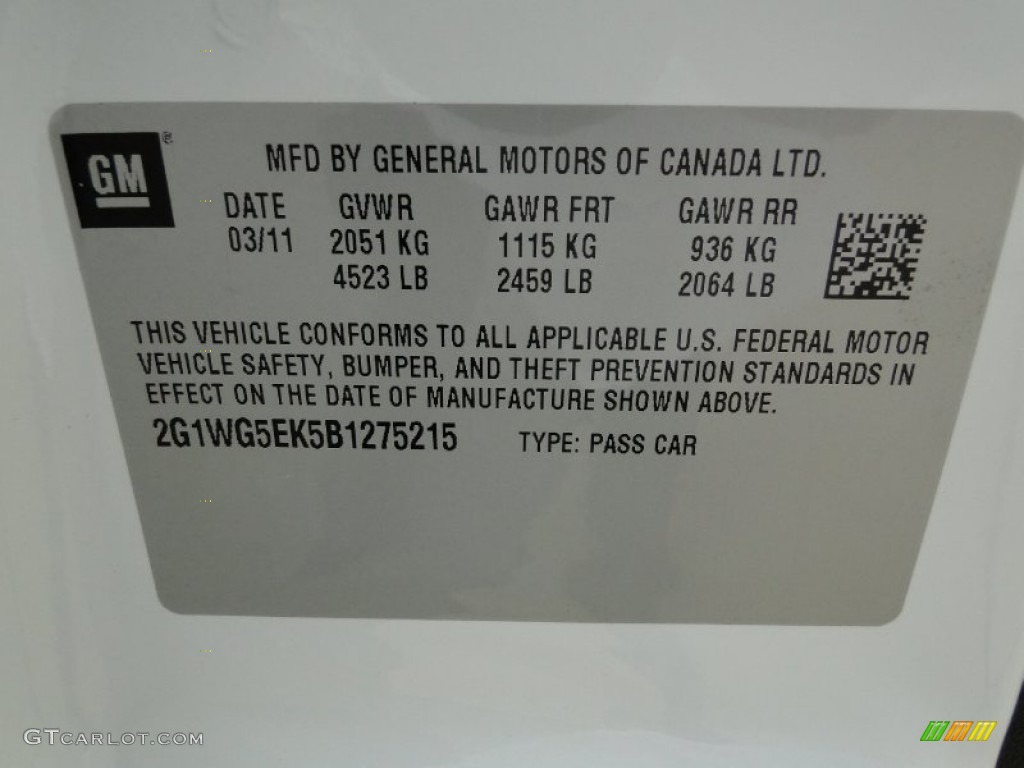 2011 Impala LT - Summit White / Gray photo #38