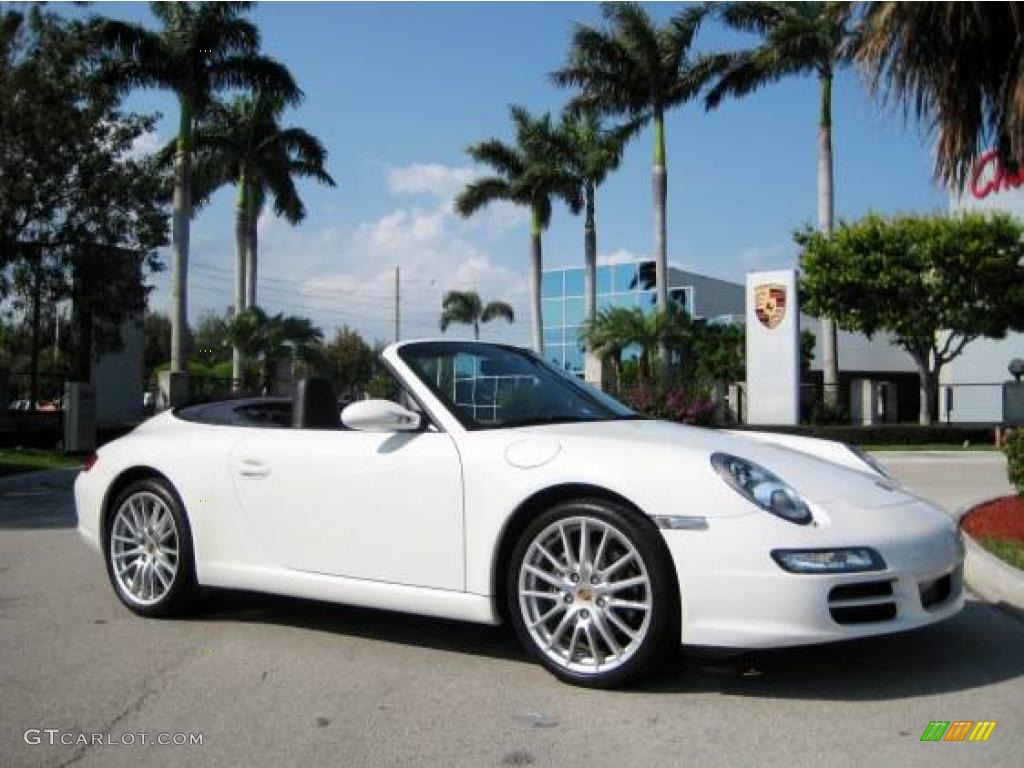 2006 911 Carrera Cabriolet - Carrara White / Sea Blue photo #1