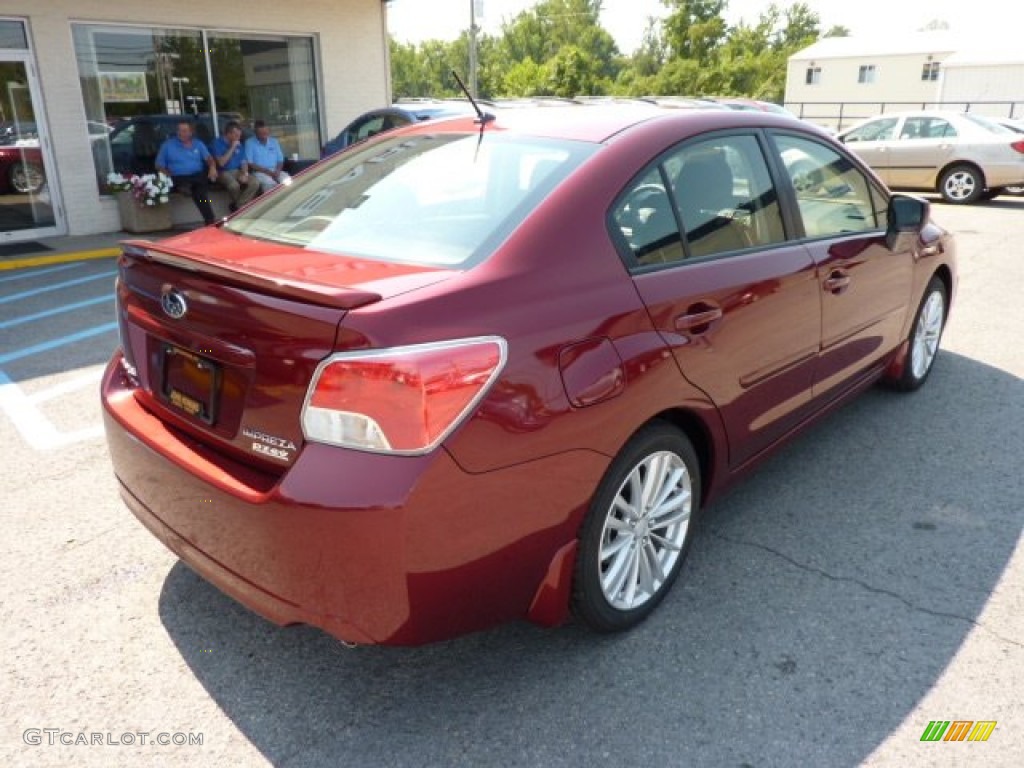 2012 Impreza 2.0i Sport Premium 5 Door - Camellia Red Pearl / Black photo #7