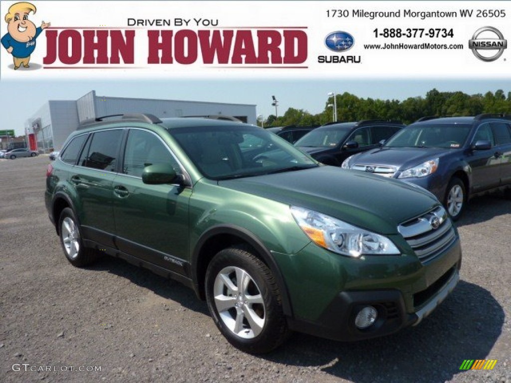 2013 Outback 2.5i Limited - Cypress Green Pearl / Warm Ivory Leather photo #1