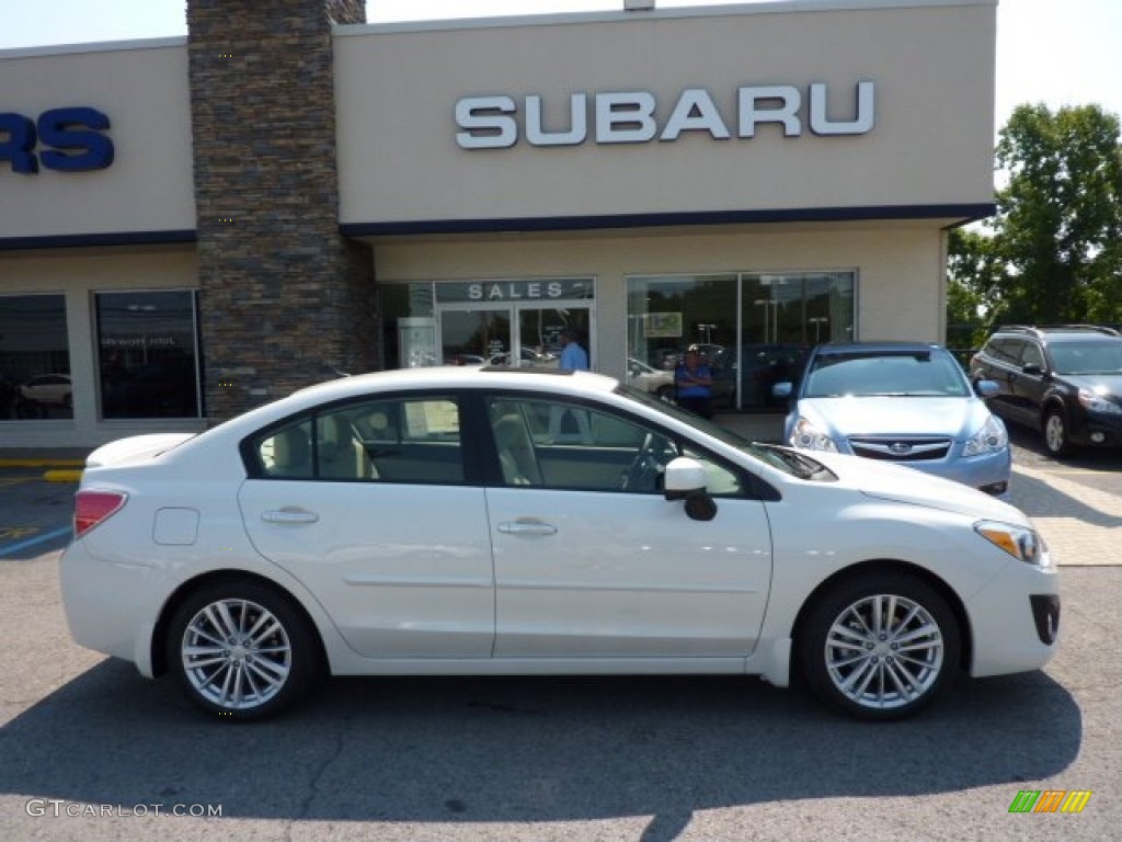 2012 Impreza 2.0i Limited 4 Door - Satin White Pearl / Ivory photo #8