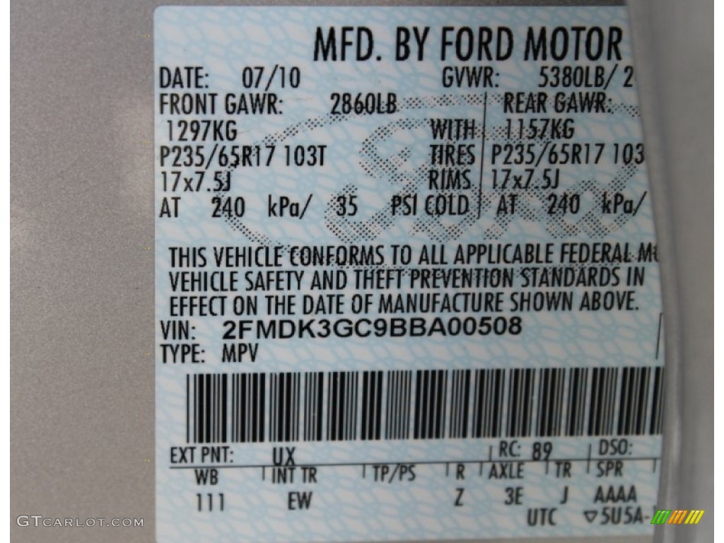 2011 Ford Edge SE Parts Photos