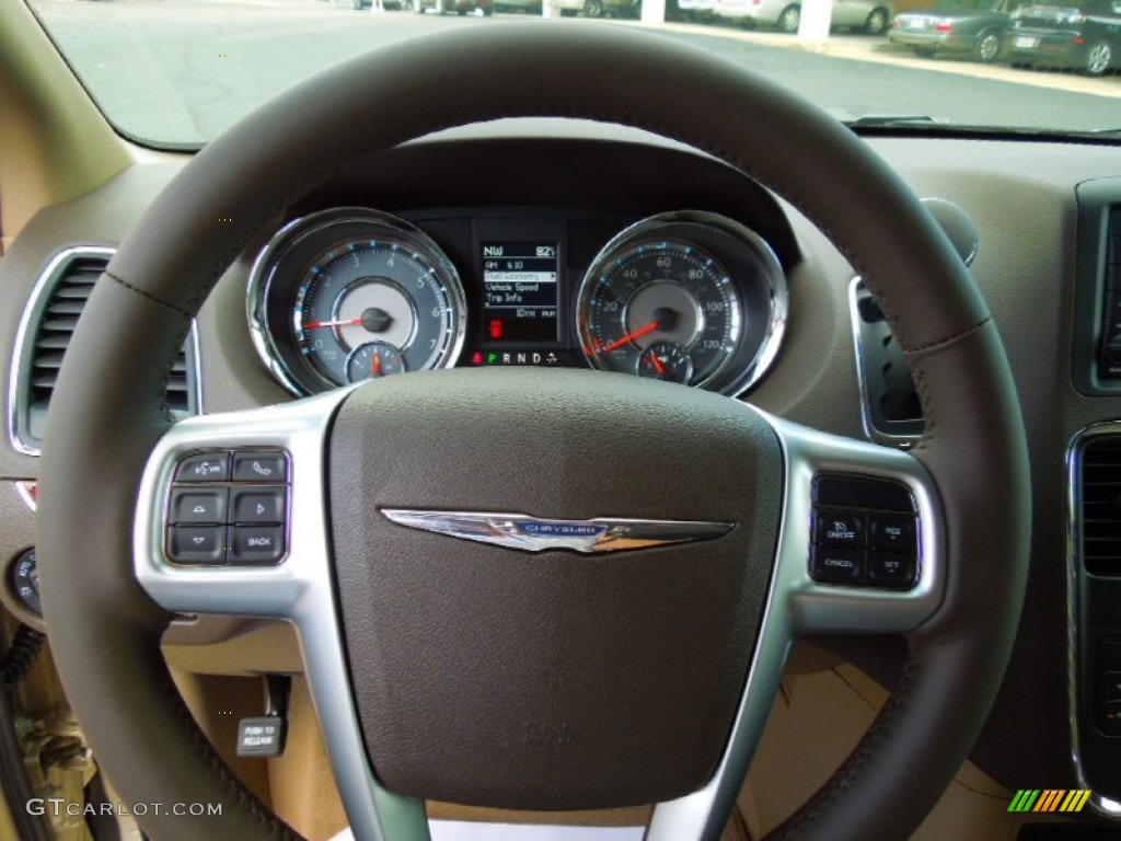 2013 Chrysler Town & Country Touring - L Dark Frost Beige/Medium Frost Beige Steering Wheel Photo #70259201