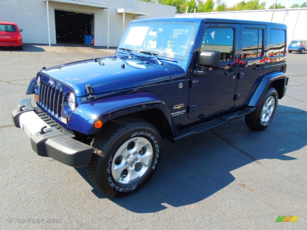 2013 Wrangler Unlimited Sahara 4x4 - True Blue Pearl / Black photo #2