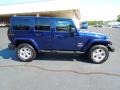 2013 True Blue Pearl Jeep Wrangler Unlimited Sahara 4x4  photo #4