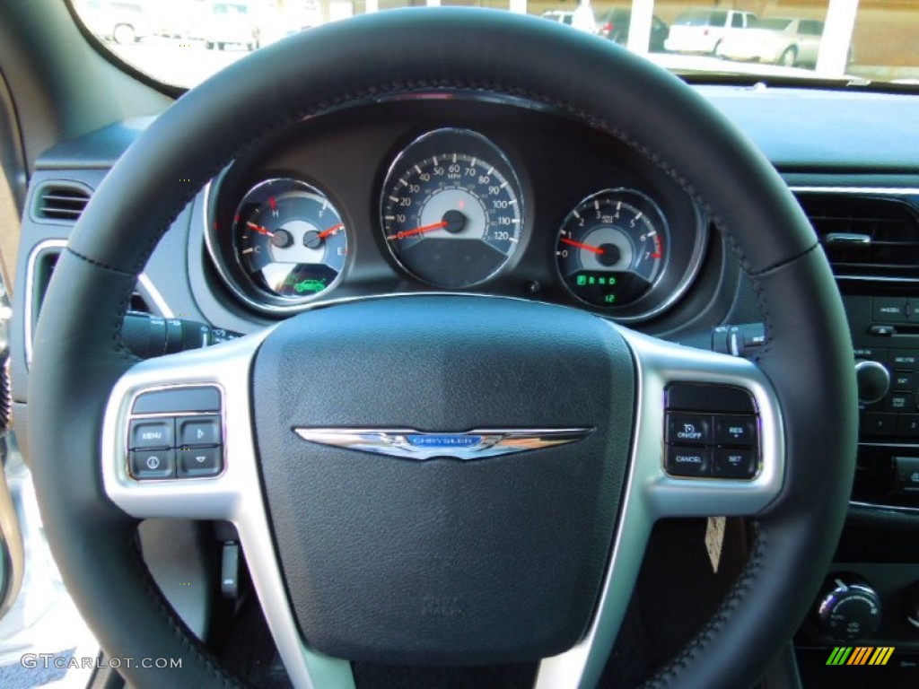 2013 Chrysler 200 Limited Sedan Black Steering Wheel Photo #70260376