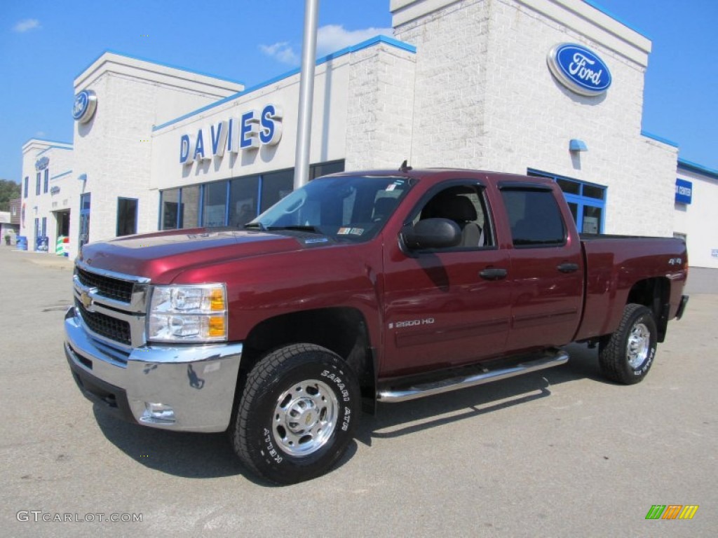 2009 Silverado 2500HD LT Crew Cab 4x4 - Dark Cherry Metallic / Ebony photo #1