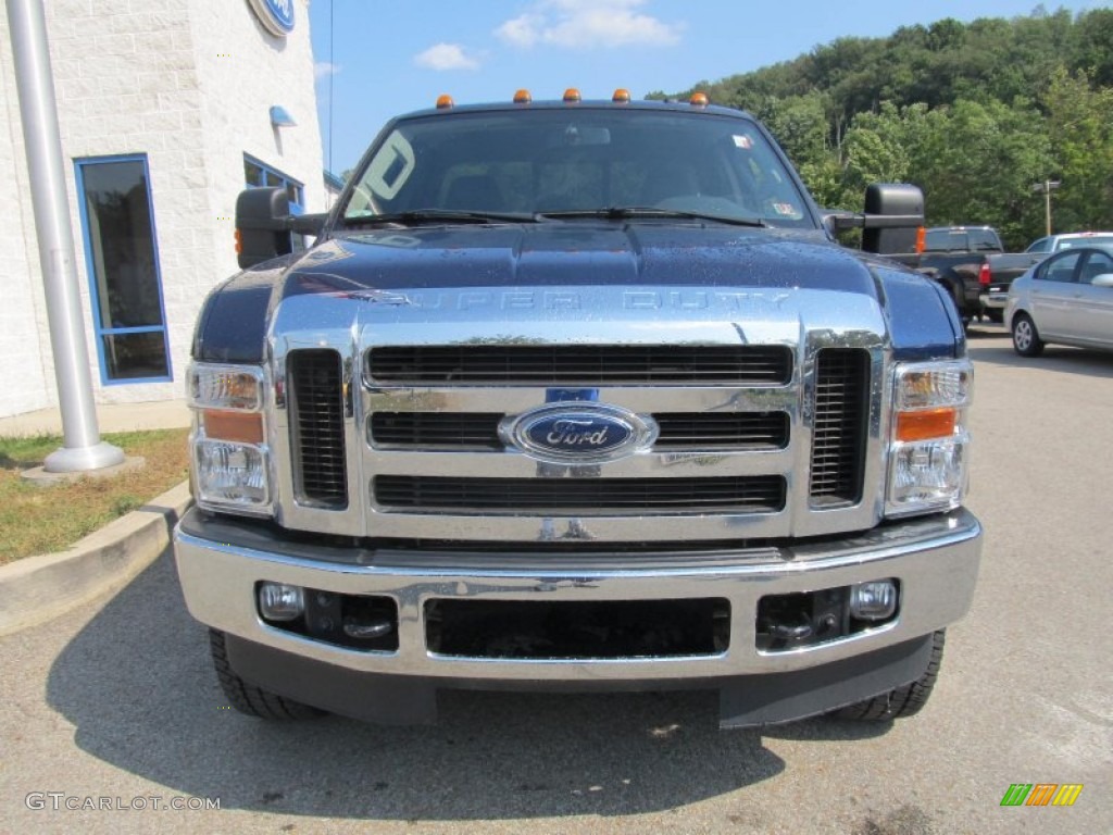 2009 F250 Super Duty XLT SuperCab 4x4 - Dark Blue Pearl Metallic / Medium Stone photo #7