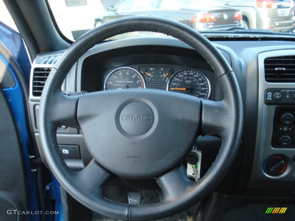 2011 GMC Canyon SLE Extended Cab 4x4 Ebony Steering Wheel Photo #70262890