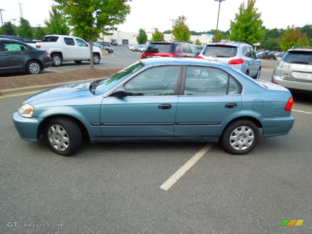 2000 Civic LX Sedan - Electron Blue Pearl / Gray photo #2