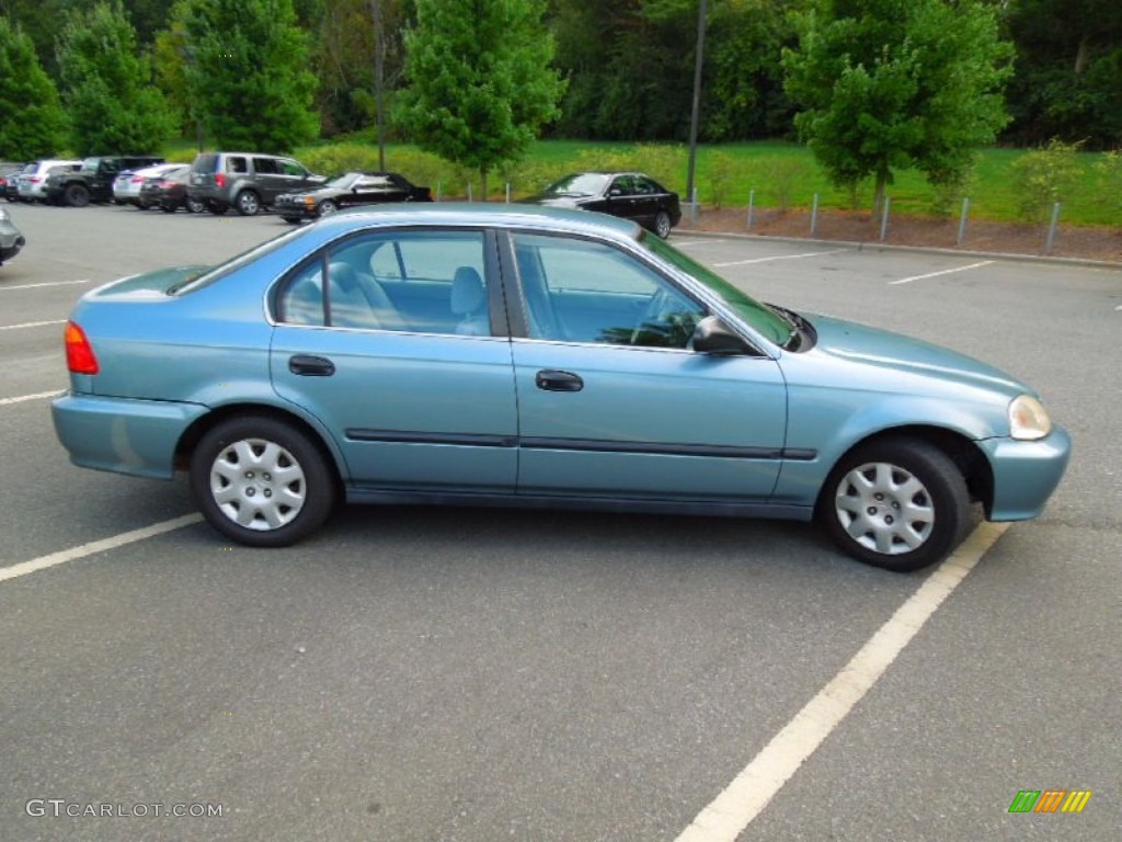 2000 Civic LX Sedan - Electron Blue Pearl / Gray photo #3