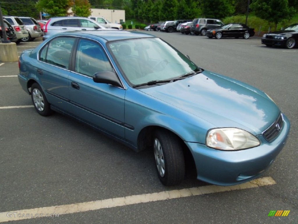 2000 Civic LX Sedan - Electron Blue Pearl / Gray photo #4