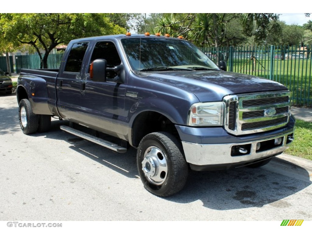 Medium Wedgewood Blue Metallic 2005 Ford F350 Super Duty Lariat Crew Cab 4x4 Dually Exterior Photo #70267252
