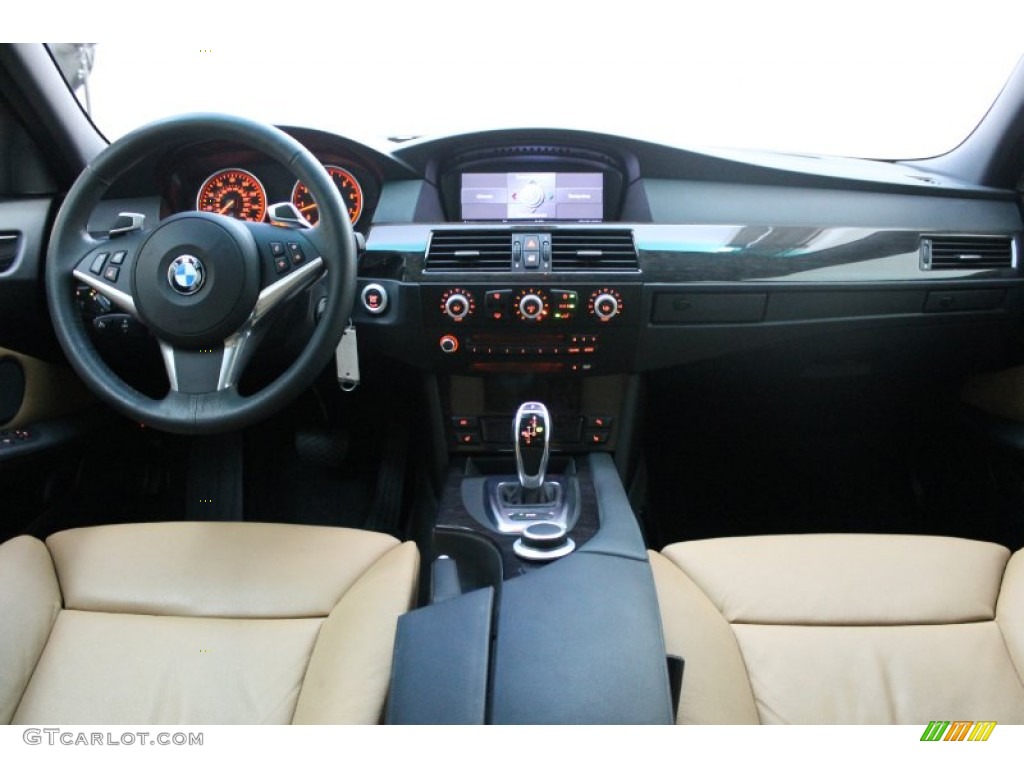 2008 BMW 5 Series 535i Sedan Natural Brown Dashboard Photo #70271242