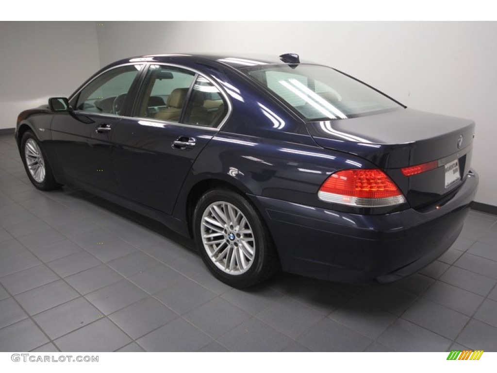 2005 7 Series 745i Sedan - Orient Blue Metallic / Dark Blue/Natural Brown photo #5