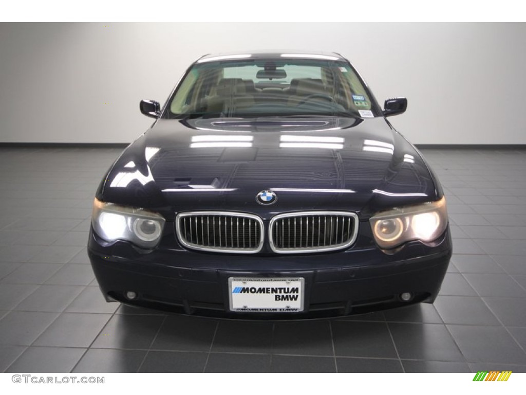 2005 7 Series 745i Sedan - Orient Blue Metallic / Dark Blue/Natural Brown photo #6