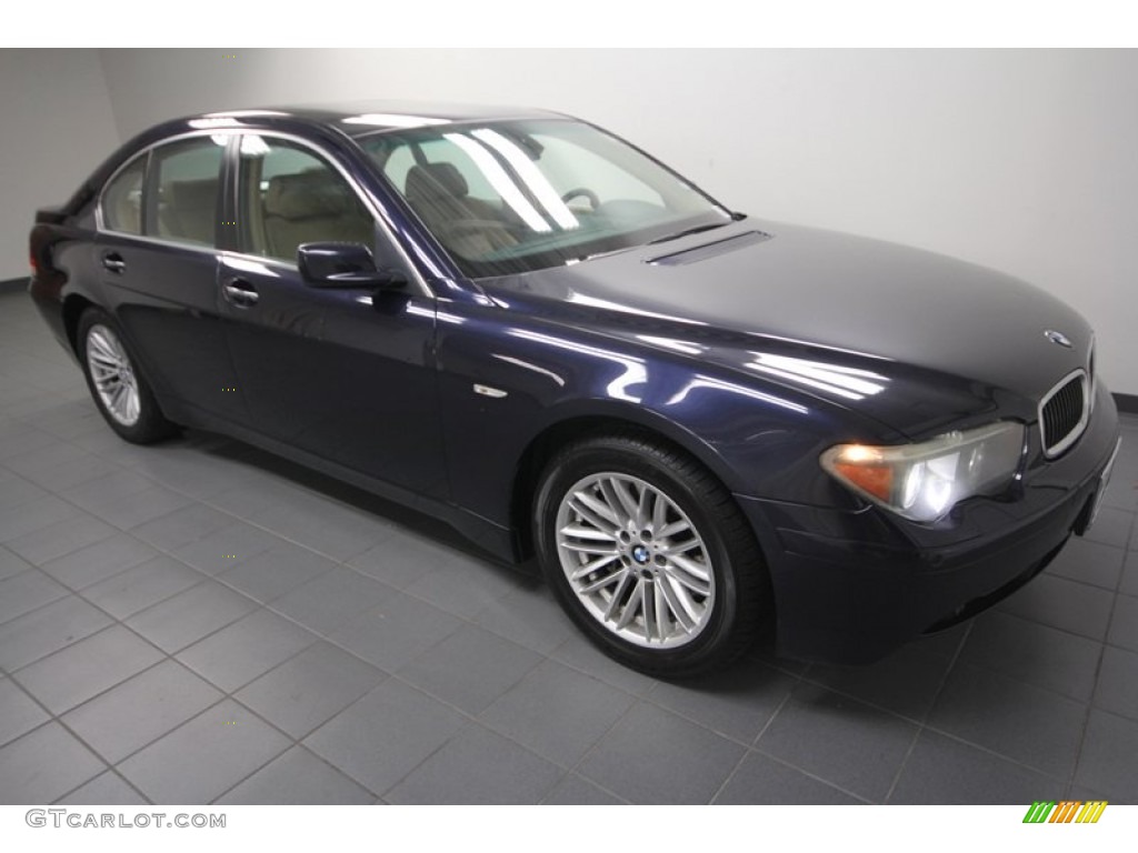 2005 7 Series 745i Sedan - Orient Blue Metallic / Dark Blue/Natural Brown photo #8