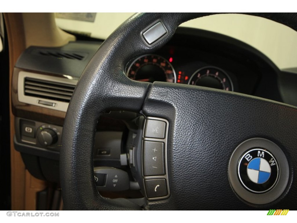 2005 7 Series 745i Sedan - Orient Blue Metallic / Dark Blue/Natural Brown photo #28