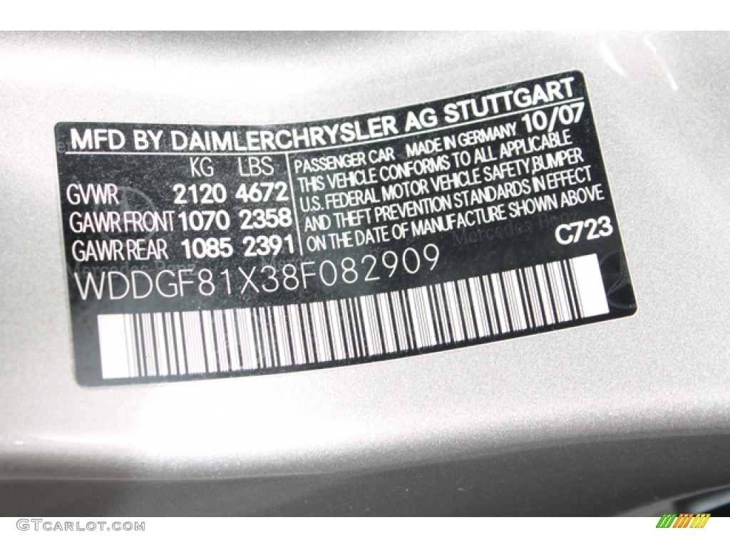 2008 C Color Code 723 for Pewter Metallic Photo #70276609