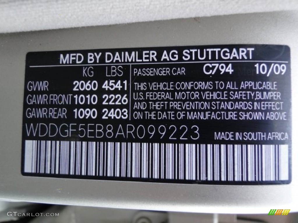 2010 C Color Code 794 for Pearl Beige Metallic Photo #70280188