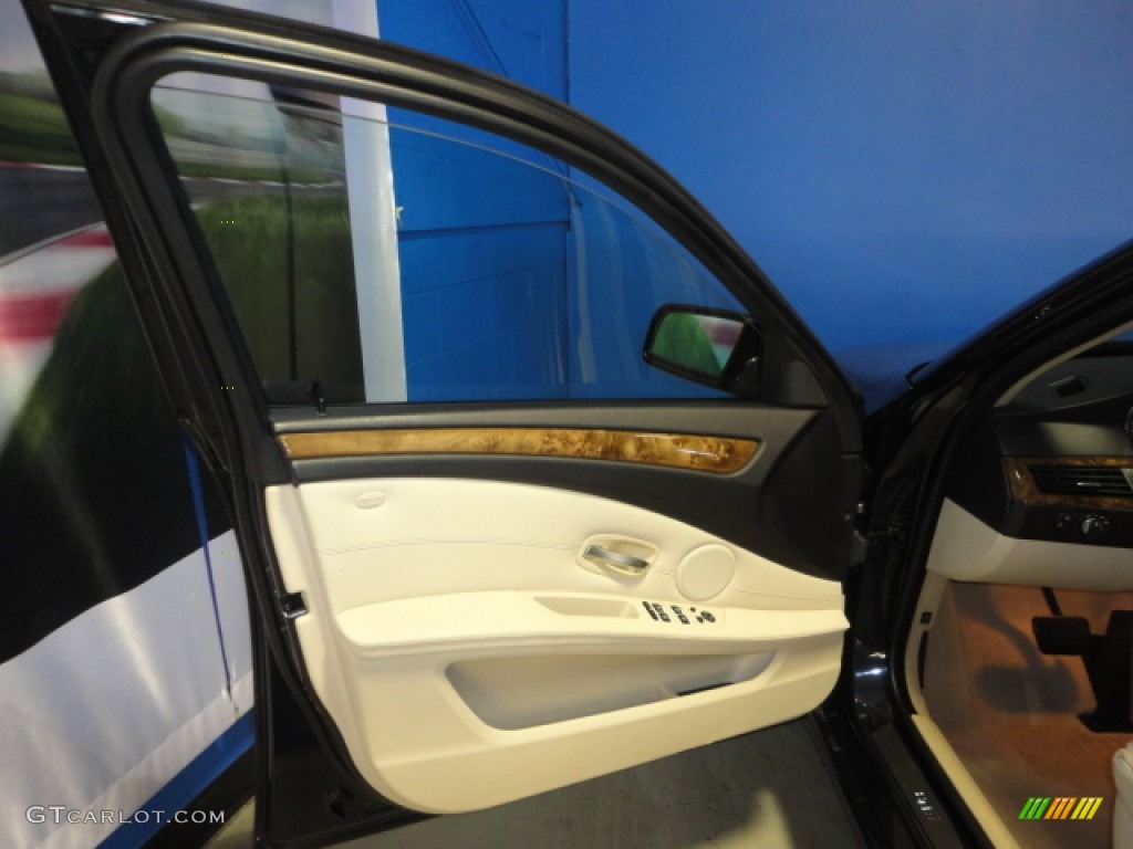 2010 5 Series 528i xDrive Sedan - Monaco Blue Metallic / Cream Beige Dakota Leather photo #11