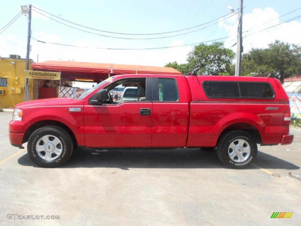 2005 F150 STX SuperCab - Bright Red / Medium Flint Grey photo #4