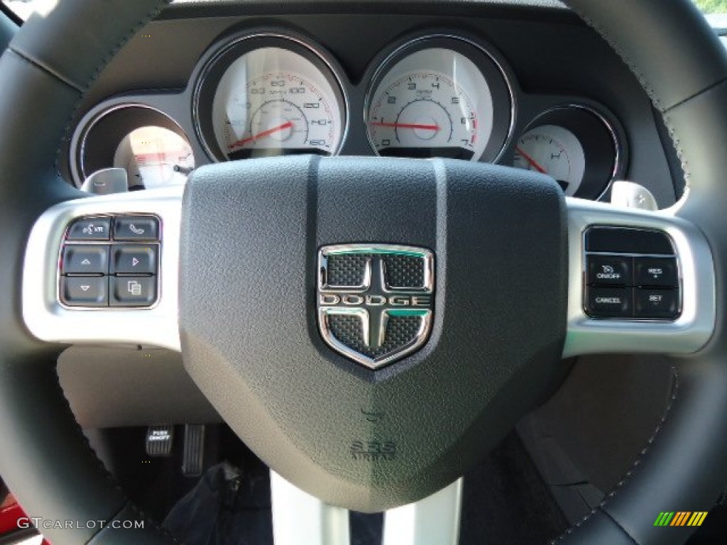 2013 Dodge Challenger R/T Classic Dark Slate Gray Steering Wheel Photo #70284317