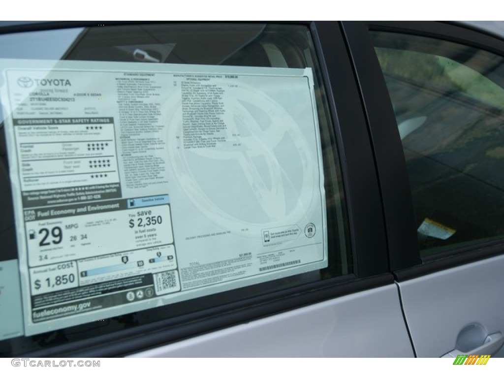 2013 Corolla S - Classic Silver Metallic / Dark Charcoal photo #10