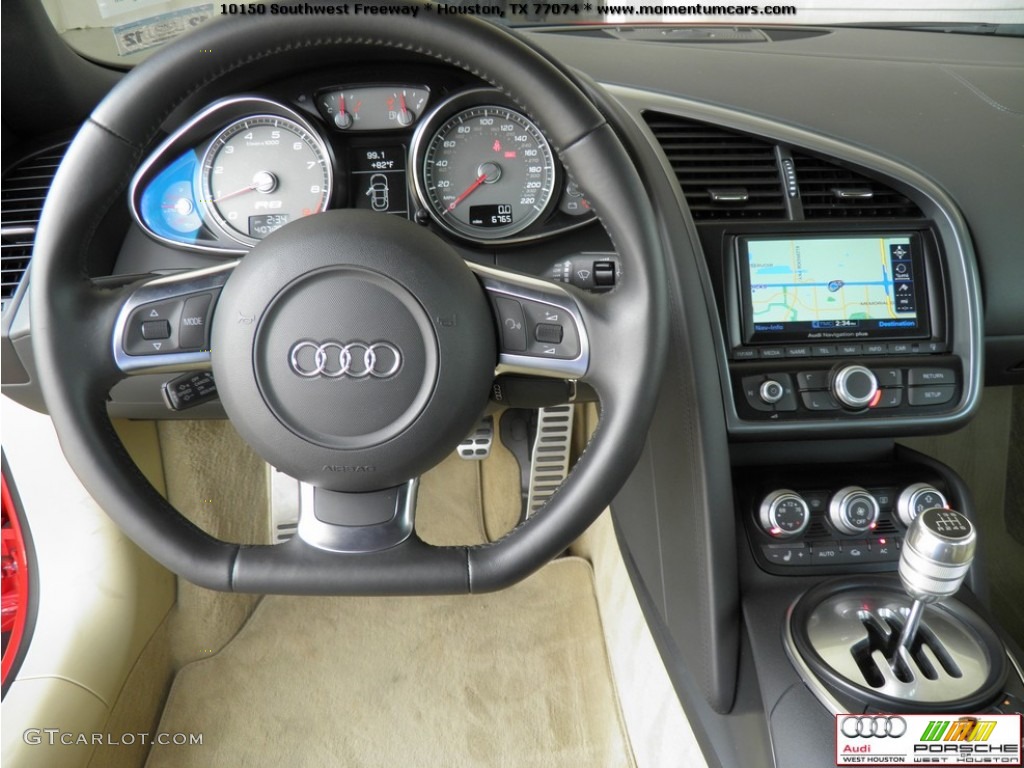 2010 Audi R8 4.2 FSI quattro Fine Nappa Luxor Beige Leather Dashboard Photo #70287793