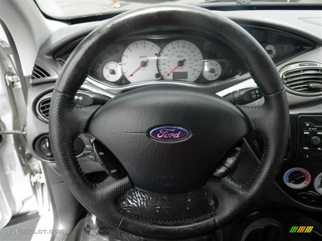 2004 Ford Focus SVT Hatchback Black Steering Wheel Photo #70292125