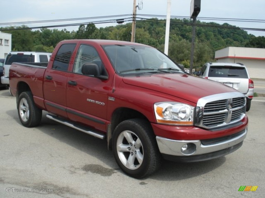 2006 Ram 1500 SLT Quad Cab 4x4 - Inferno Red Crystal Pearl / Medium Slate Gray photo #3