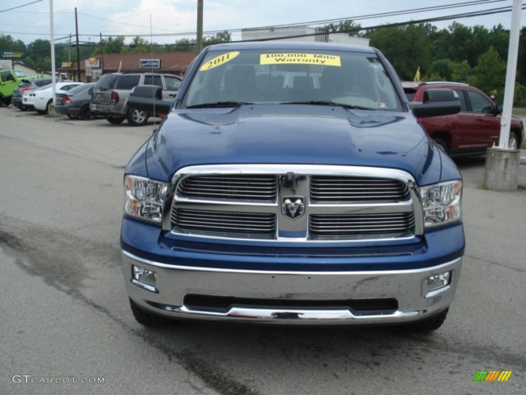 2011 Ram 1500 Big Horn Quad Cab 4x4 - Deep Water Blue Pearl / Dark Slate Gray/Medium Graystone photo #2