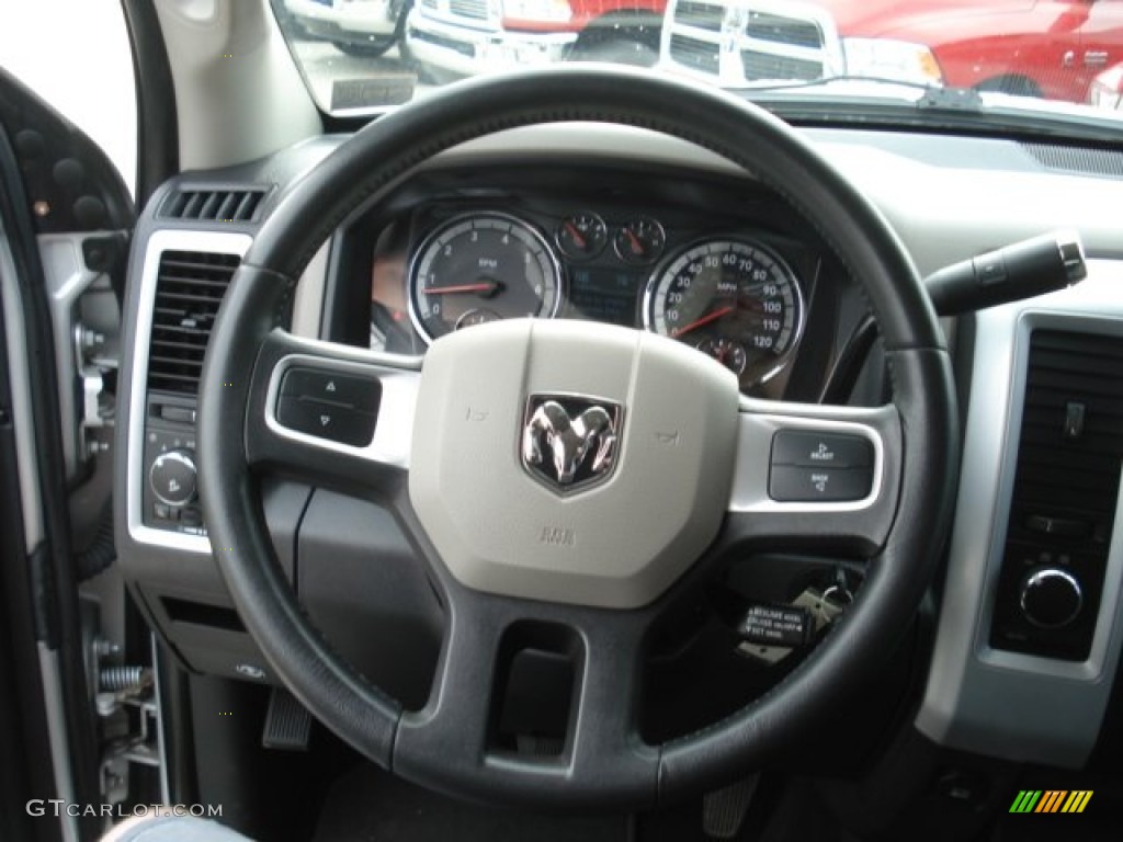 2009 Dodge Ram 1500 Big Horn Edition Crew Cab 4x4 Dark Slate/Medium Graystone Steering Wheel Photo #70300622