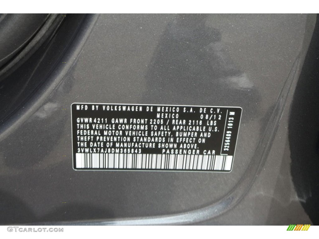2013 Jetta SEL Sedan - Platinum Gray Metallic / Titan Black photo #28