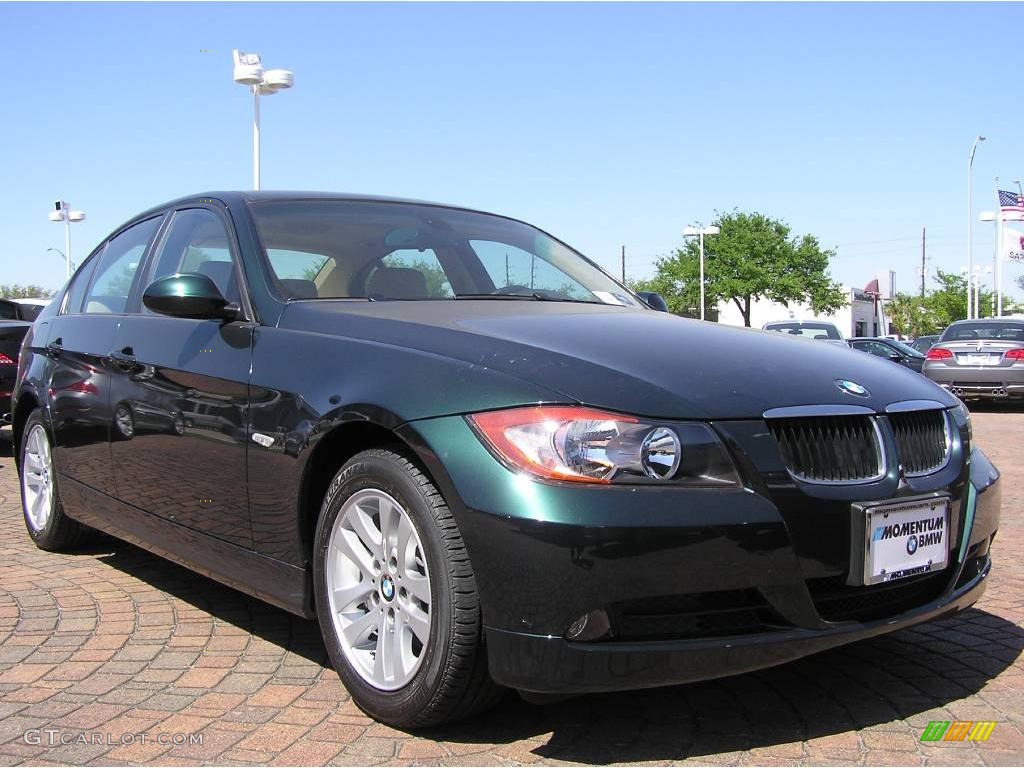 2007 3 Series 328i Sedan - Deep Green Metallic / Beige photo #7