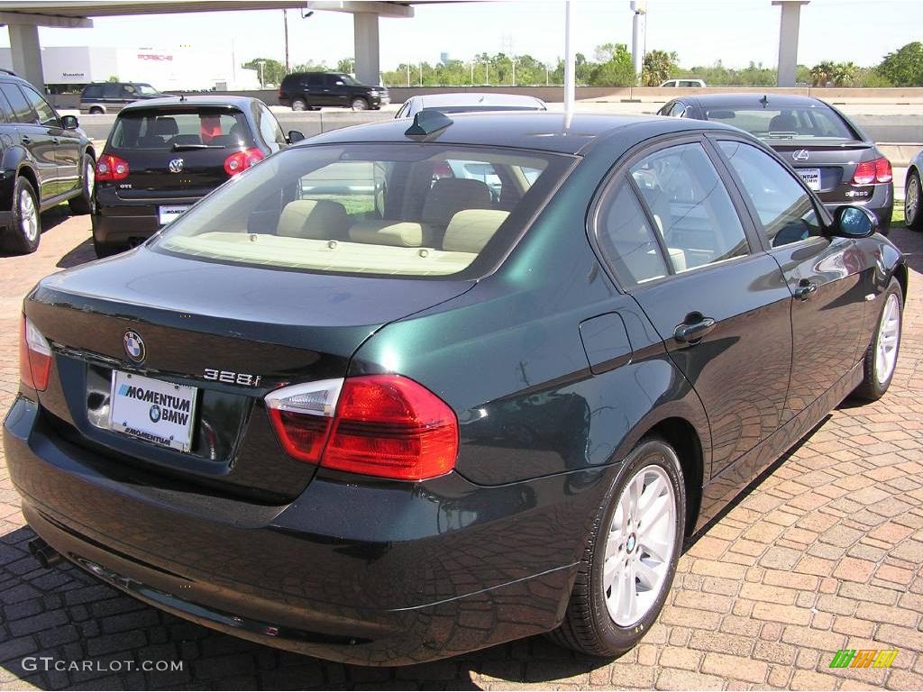 2007 3 Series 328i Sedan - Deep Green Metallic / Beige photo #13