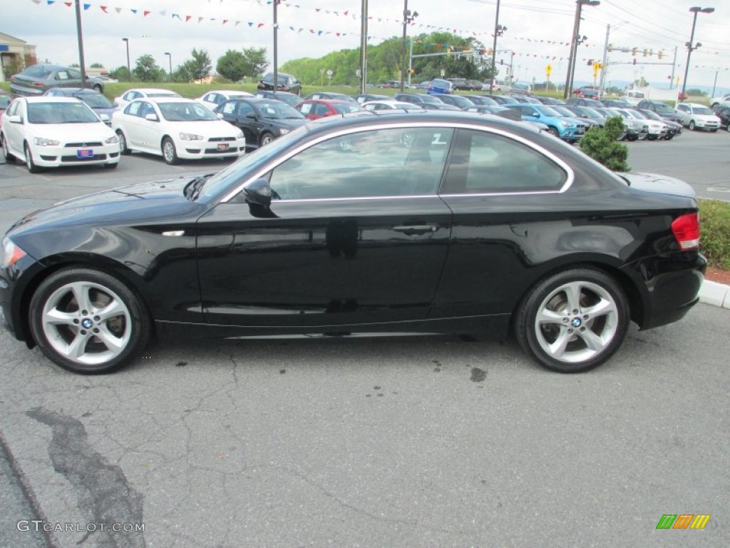 2008 1 Series 128i Coupe - Black Sapphire Metallic / Black photo #2