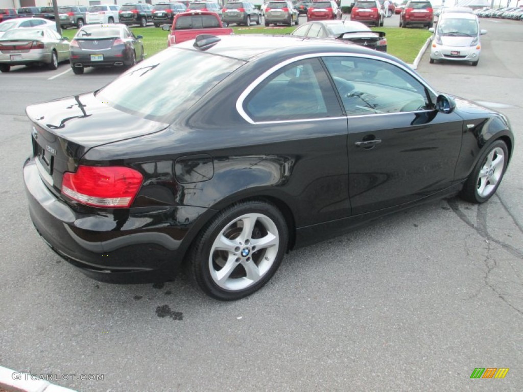 2008 1 Series 128i Coupe - Black Sapphire Metallic / Black photo #6