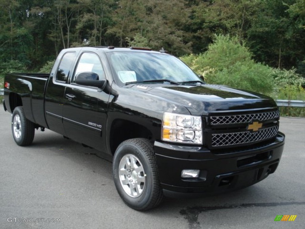 Black 2013 Chevrolet Silverado 2500HD LT Extended Cab 4x4 Exterior Photo #70302962