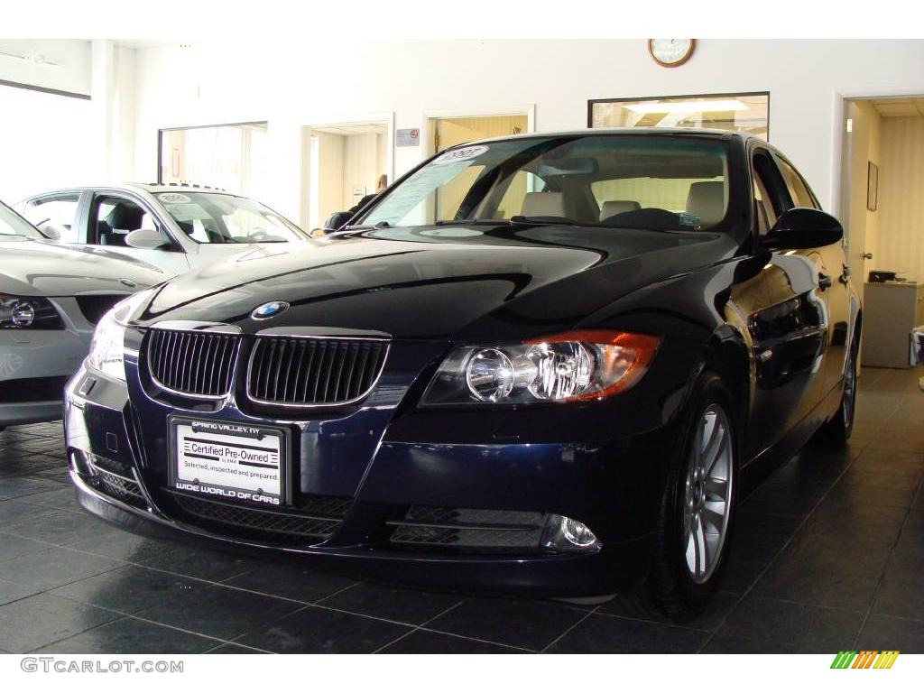 2007 3 Series 328xi Sedan - Monaco Blue Metallic / Beige photo #1