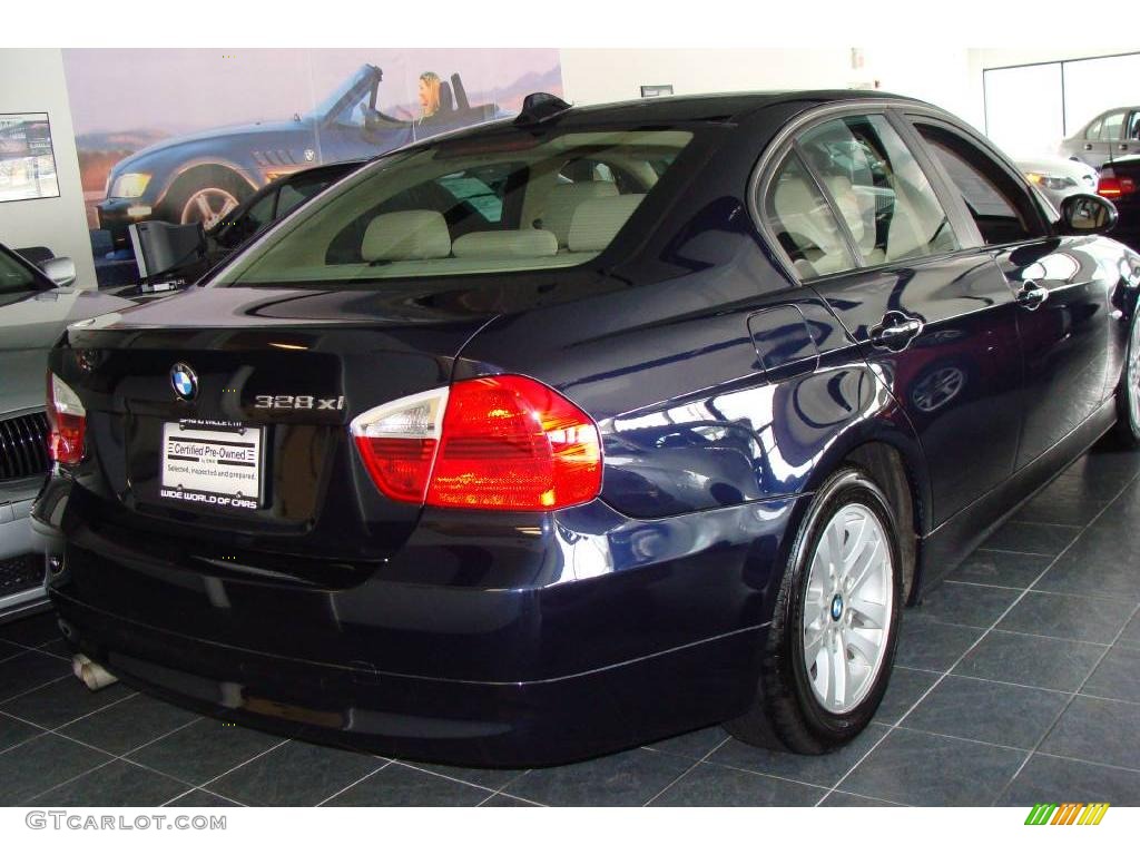 2007 3 Series 328xi Sedan - Monaco Blue Metallic / Beige photo #4